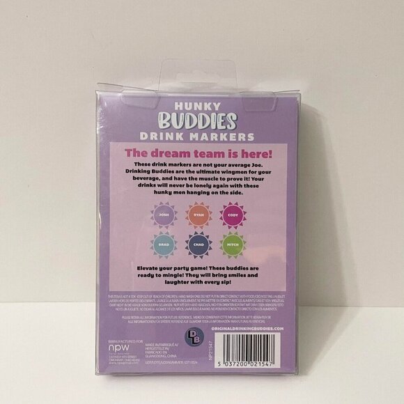 Hunky Buddies Drink Markers 6 Packs Party Drinking Buddies Companions - Picture 6 of 16